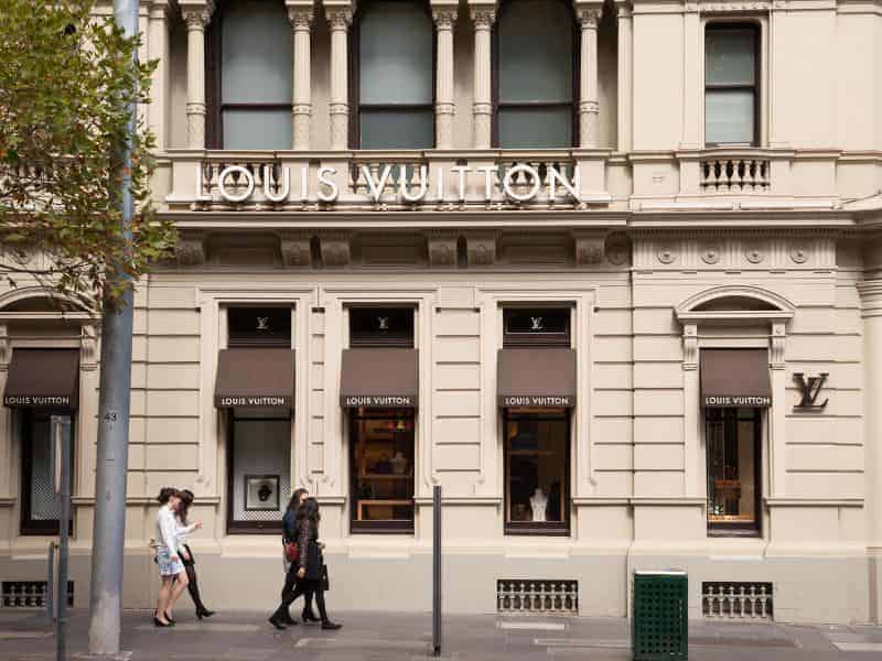 Exterior of a Louis Vuitton store.
