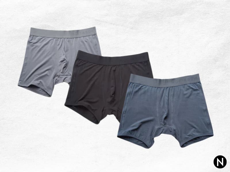 Three pairs of Mott and Bow boxer briefs.